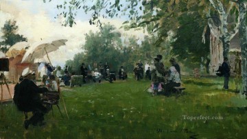  1898 Pintura - en la cabaña académica 1898 Ilya Repin